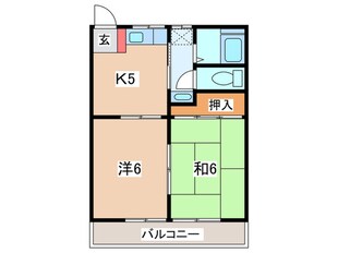 第６もえぎ野ハイツの物件間取画像